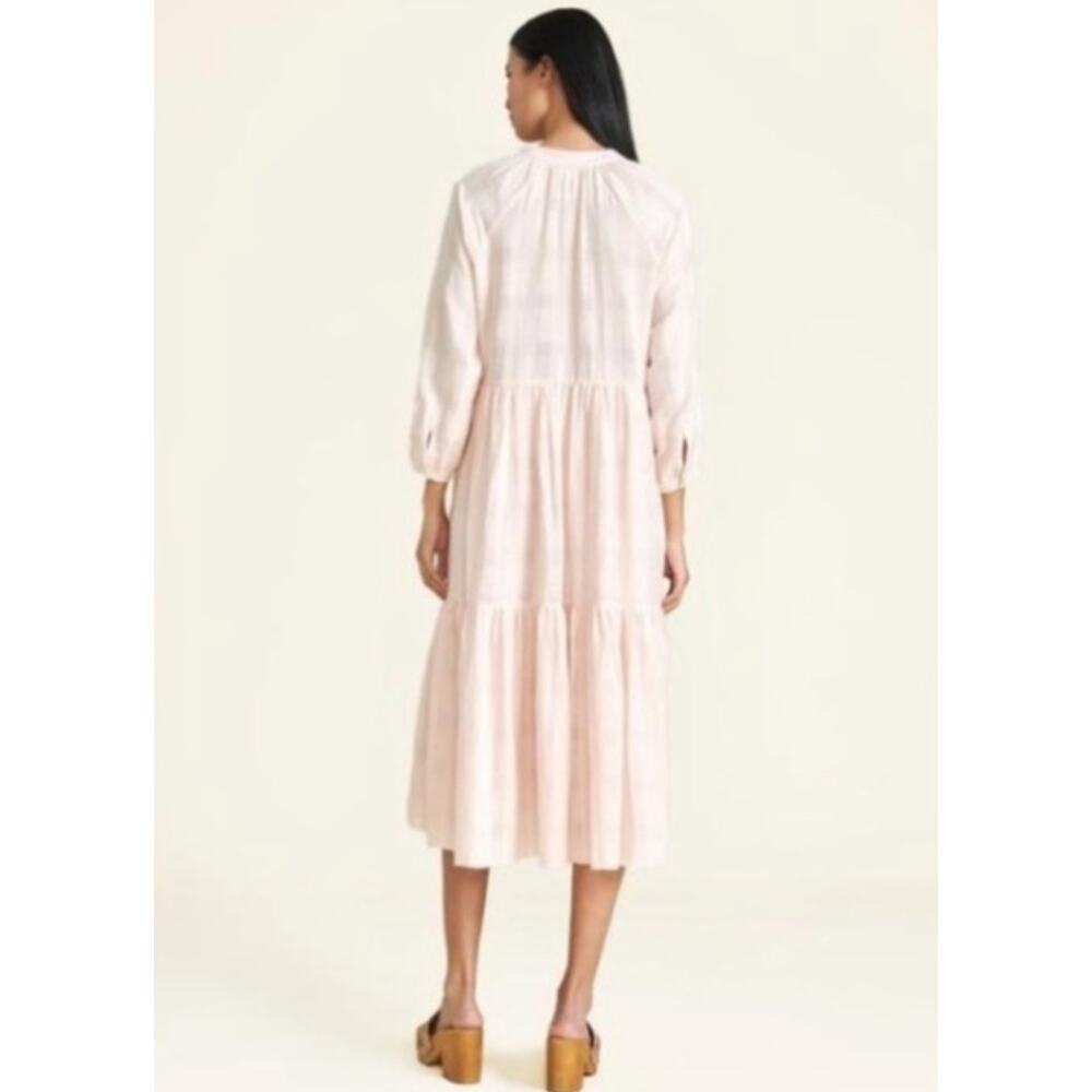 Veronica Beard Sarita Tiered Midi Dress Blush Pink NWT Size Large (Flaw) - Picture 2 of 11